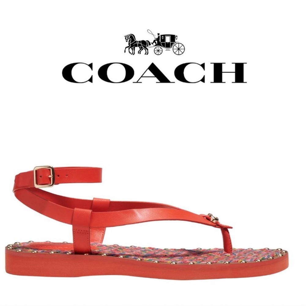 Coach Red Sandals Vibrant Style